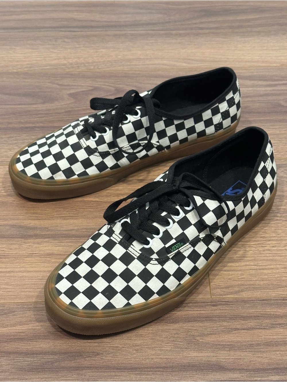 Vans Checkerboard Authentic Sneakers Skate Shoes Moon Rock Black/White/Gum - 11